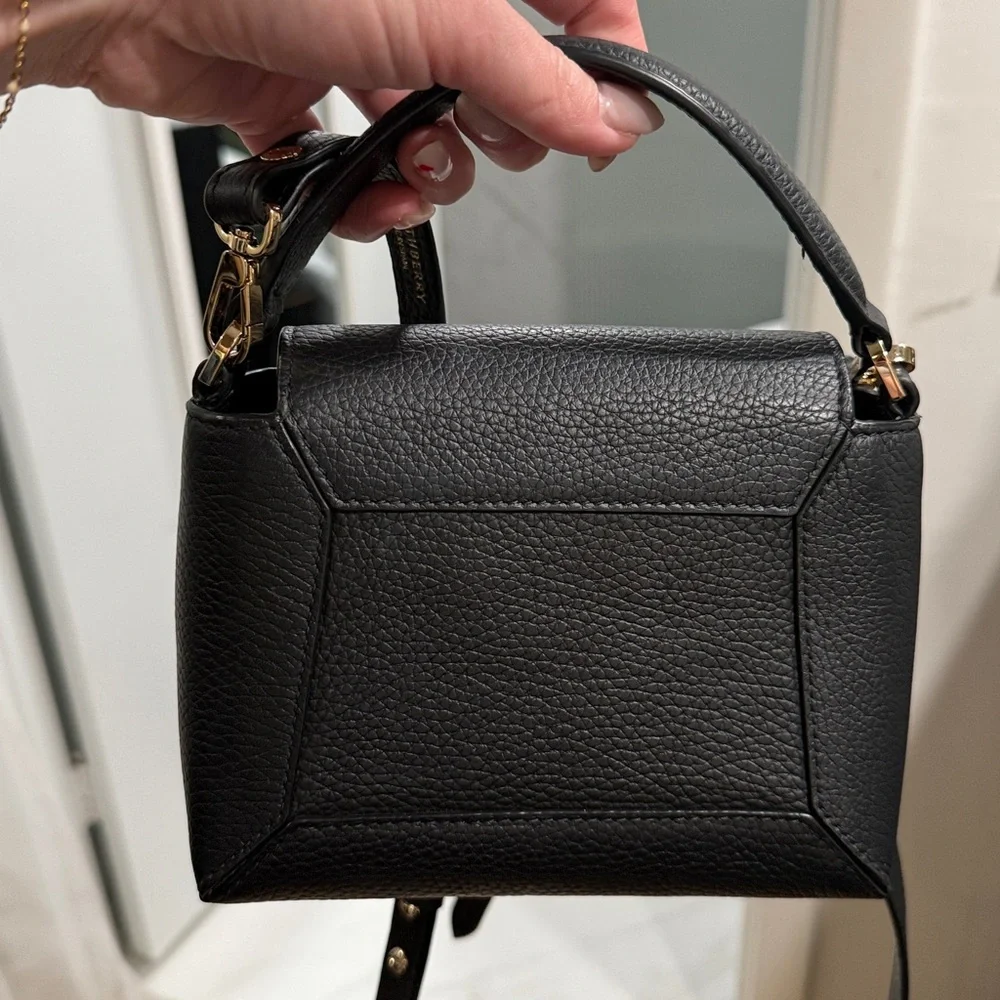 Strathberry Black Mini Mosaic Nano Bag with Gold Accents - Picture 8 of 8